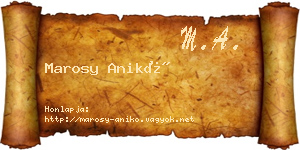 Marosy Anikó névjegykártya
